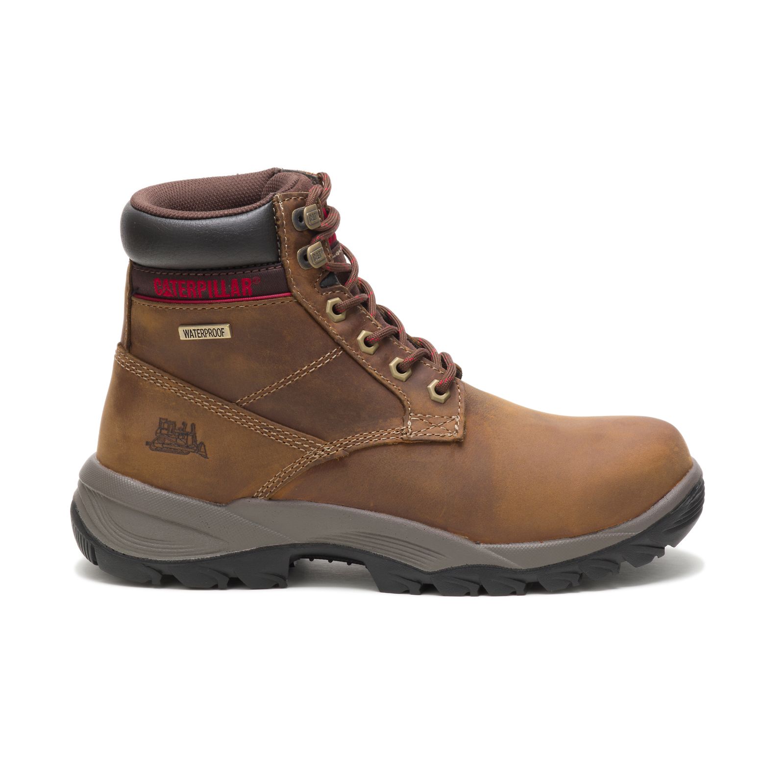 Caterpillar Women's Dryverse 6" Waterproof Work Boots Dark Beige CAT-12467